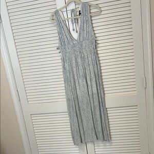 Papermoon Light Gray Sleeveless V-Neck Maxi Dress